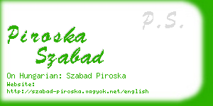 piroska szabad business card